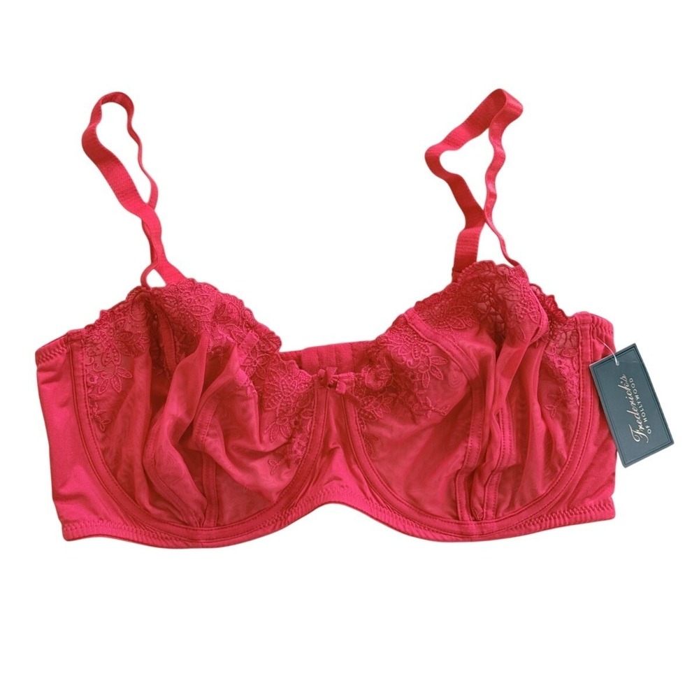 Fredrick's of Hollywood Women's Lyndal Underwire Sexy Red Lace Bra Size 42DD NWT